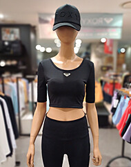 록시 여성 크롭 반팔티 래쉬가드 (RE21RE293-BLK)