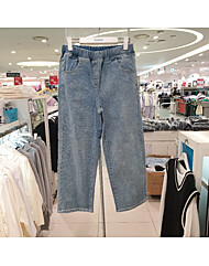 [에꼴리에]22D0291 BL세미와이드 기모 스톤 워싱진