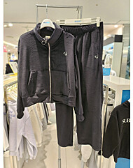  [에꼴리에]23RT783 23RT784 BK로고 벨로아 크롭 집업 점퍼세트