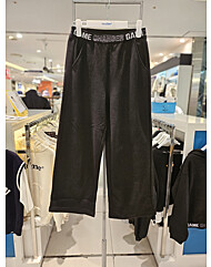 [에꼴리에]23RT756 BK레터링 밴드 기모 와이드 바지