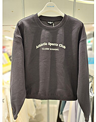 [에꼴리에]24A0451 BK에어쿠션 밴딩 크롭 맨투맨티