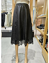 에고 레더 플레어 스커트 EP4JS-918