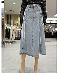 레이스업 A라인 데님 스커트  ER2ODS-51