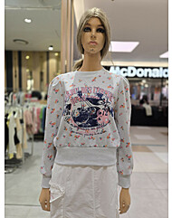 체리 레터링 볼륨 크롭 스웻 티셔츠  ER2OTL-51