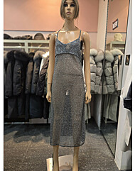 글리터 매쉬 레애어드 롱 원피스  EQ4WO-160