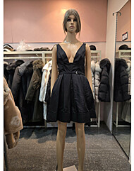 딥 브이넥 볼륨 A라인 미니 원피스   EQ4WO-162