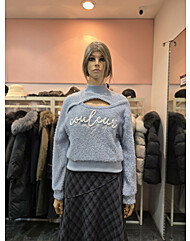 레터링 자수 포인트 슬릿 루즈핏 티셔츠  EQ4CL-264