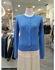 플라스틱아일랜드 케이블 라운드넥 가디건 PQ4KG069