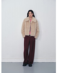 AQ4FJA60 롱  헤어  퍼  자켓