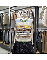 컬러 배색 노르딕 니트 조끼 베스트 AR7XG486