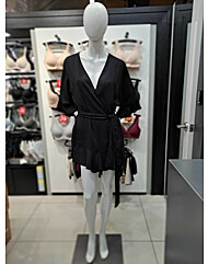 섹시쿠키 쉬폰 베이직 블랙 가운SCWNA402