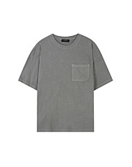 [버커루] 남성) 16수 싱글 오버핏 등판 아플리케 다잉 티셔츠 (B242TS065P)