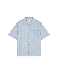 [버커루] 남성) 원포켓 오픈카라 데님 반팔 셔츠 (B252DS112P)