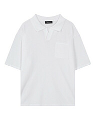 [버커루] 남성) 와플 오픈카라 반팔 니트 (B252KT304P)