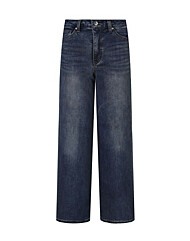 [버커루] 여성) 기모 와이드 데님팸츠 (B244DP822P1)