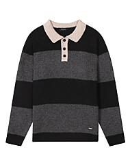 [버커루] 남성) 스트라이프 카라 니트 풀오버 (B244KT360P1)