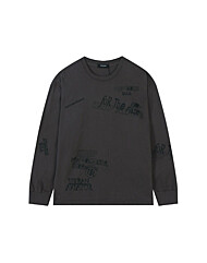 [버커루] 남성) 16수 싱글 빈티지 레터링 긴팔 티셔츠 (B251TS323P)