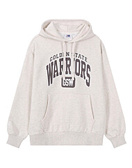 NBA GSW 아치형 후드 티셔츠(N253TH021P) 오트밀