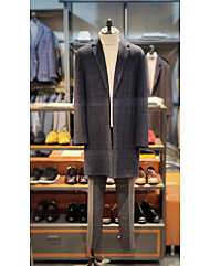 F/W 워모&바루리 네이비 체크 세미오벗핏  코트IFLJHJ12