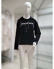 SI후드 레터 벨벳 티셔츠SHIBX2816