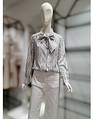 Si스트라이프 타이 포인트 블라우스SFBAI2490