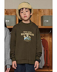 공용)플리스기모 그래픽 하이넥 맨투맨F4TR3014-BR