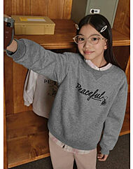 공용)플리스기모 워딩 맨투맨F4TR3012-MGR