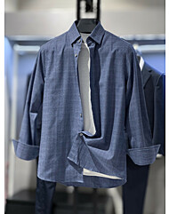 트루젠 멜란지블루 기본핏 캐주얼 셔츠 228817001093-100