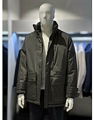 트루젠 (구스다운/단독특가) 코코아그레이 하프기장 쉘파카 디테일 남자 점퍼 1244IH002023