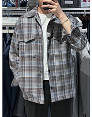 트루젠 봄여름 이태리 베이지체크 아우터형 셔츠자켓 2211JK035251-1