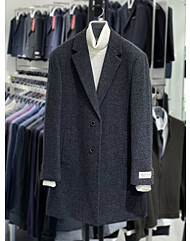 트루젠 그레이블루 미니조직 하프기장 남자 체스터 모직코트 2444CL100440