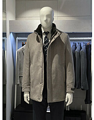 트루젠 베이지 캐시미어혼방 머스크랫 하프코트 2444CL140150