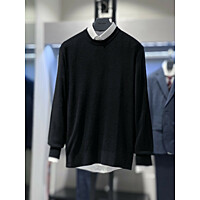 트루젠 (캐시미어+) 그레이 라운드넥 기본핏 니트티셔츠 2344SP100430