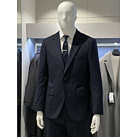 트루젠 가을겨울 네이비투톤 체크패턴 기본핏 울스판 정장세트 2344TJ440412