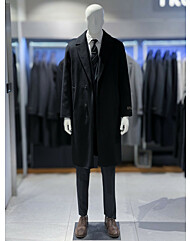 트루젠 FW 블랙 핸드메이드 캐시미어블렌드 세미오버핏 롱코트 TH8813002054