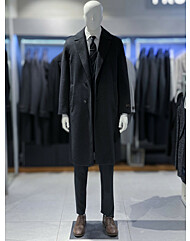 트루젠 FW 차콜 핸드메이드 캐시미어블렌드 세미오버핏 롱코트 TH8813042064