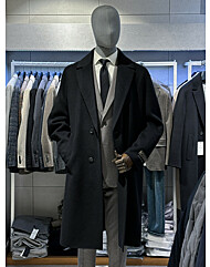 트루젠 프리미엄 핸드메이드 울캐시미어 블랙 세미오버핏 남자 롱코트 FI8813002054