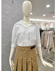 씨씨콜렉트 뒷셔링 자수 포인트 박스핏 셔츠 E232PSC169