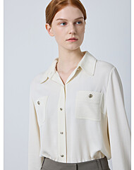 CC collect.  버튼 포인트 오픈 칼라 셔츠_C244MSC035