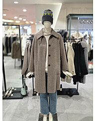 씨씨콜렉트 알파카혼방 헤링본 하프 코트 E254MSG168