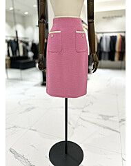 모조에스핀 배색 트리밍 울 스커트 J244MSD137