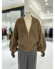 모조에스핀 부클소재 집업 가디건 J244KSL026