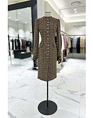 모조에스핀 반하이넥 단추포인트 트위드 원피스 S254MSE020