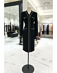 모조에스핀 V넥 골드스티치라인 트위드 원피스 S254MSE019