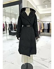 모조에스핀 후드넥 벨트 롱 구스다운 점퍼 S254PSG405