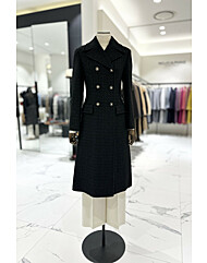 모조에스핀 더블버튼 트위드 롱코트 J244MSG417