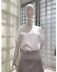 Z00C 시스루 포인트 반팔 블라우스 Z242MSC034