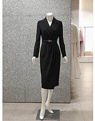 JP9A0OP902 턱 디테일 테일러드 랩 원피스