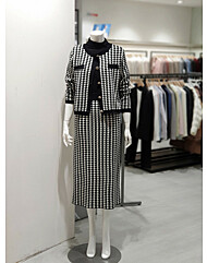 체크 카디건 스커트 세트 KKSEPJ0100