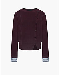 배색 사선 단추 풀오버 LCPOPK6500